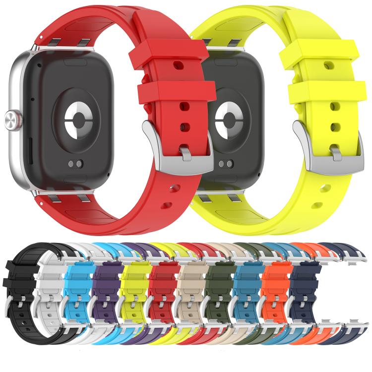 For Redmi Watch 5 / Xiaomi Smart Band 9 Pro Silver Metal Connector Silicone Watch Band(Olive Green) - free shipping - PMC TechLife - Order now!