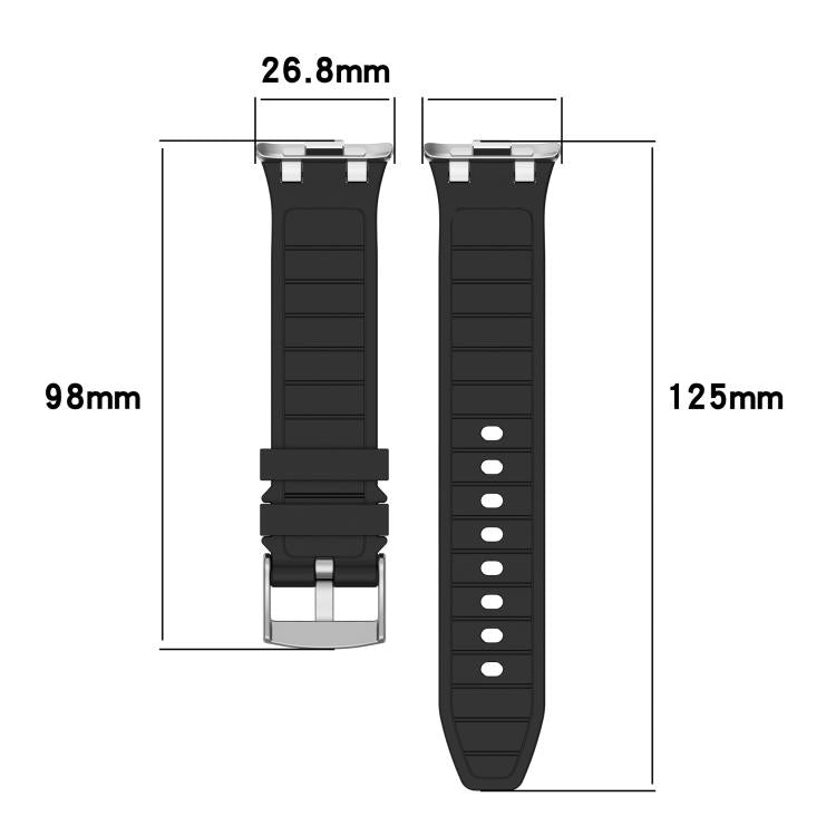 For Redmi Watch 5 / Xiaomi Smart Band 9 Pro Silver Metal Connector Silicone Watch Band(Navy Blue) - free shipping - PMC TechLife - Order now!