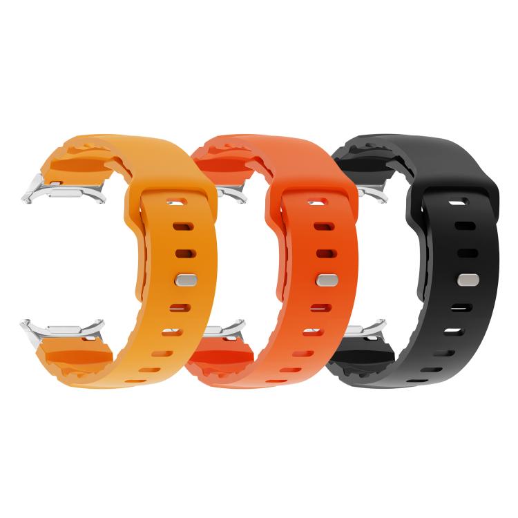 For Samsung Galaxy Watch Ultra 47mm Silver Connector Reverse Buckle Fluororubber Watch Band(Yellow) - free shipping - PMC TechLife - Order now!
