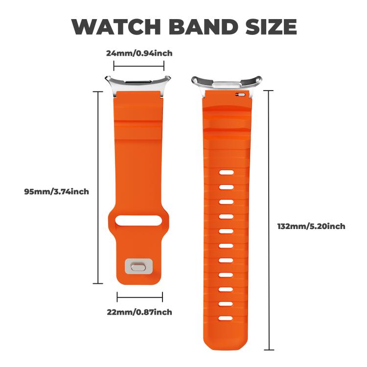 For Samsung Galaxy Watch Ultra 47mm Silver Connector Reverse Buckle Fluororubber Watch Band(Yellow) - free shipping - PMC TechLife - Order now!