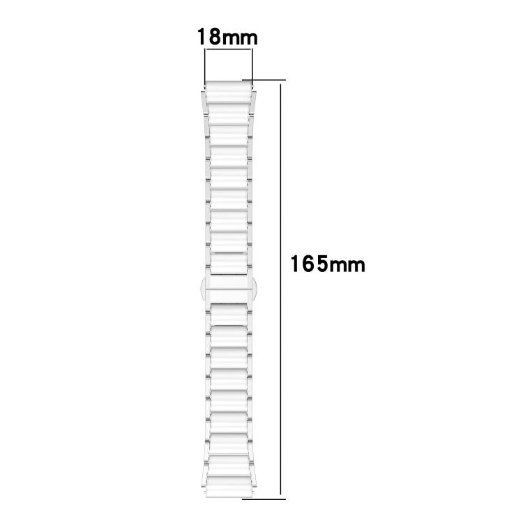 18mm Zinc Alloy Butterfly Buckle Ceramic White Metal Watch Band(Gold+White) - free shipping - PMC TechLife - Order now!