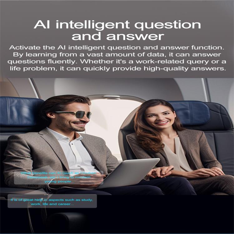 W100C Smart Glasses, Support AI Conversation / AI Intelligent Translation / Bluetooth Call(Black) - free shipping - PMC TechLife - Order now!