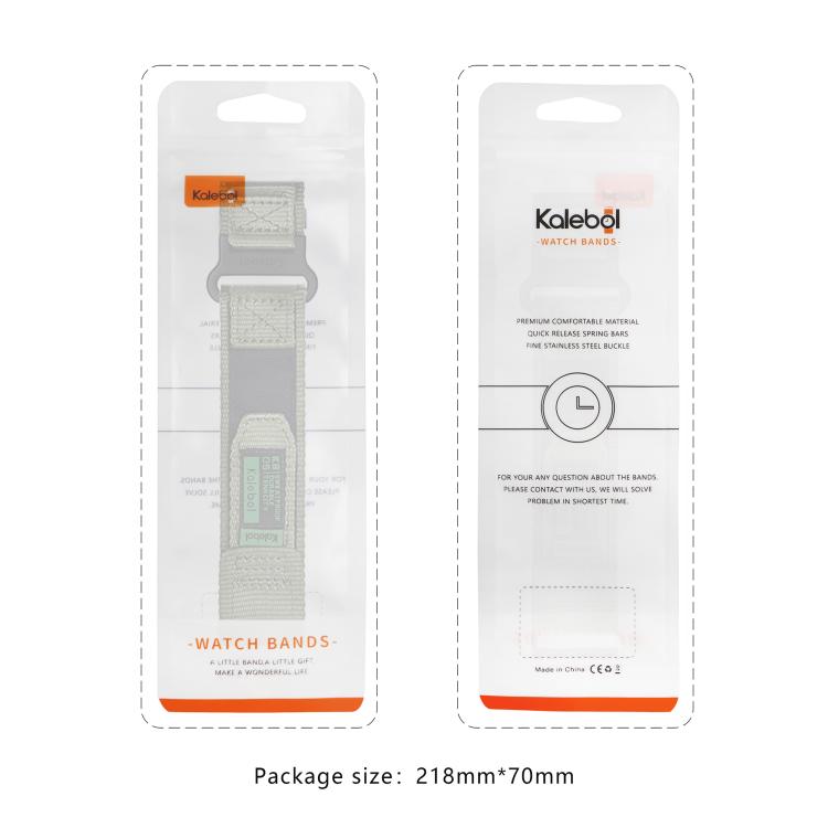 For Apple Watch 46mm / 49mm / 45mm / 44mm Kalebol Hook and Tri-Loop Nylon Watch Band(Silver) - Watch Bands by Kalebol | Online Shopping South Africa | PMc TechLife | Buy Now Pay Later Mobicred