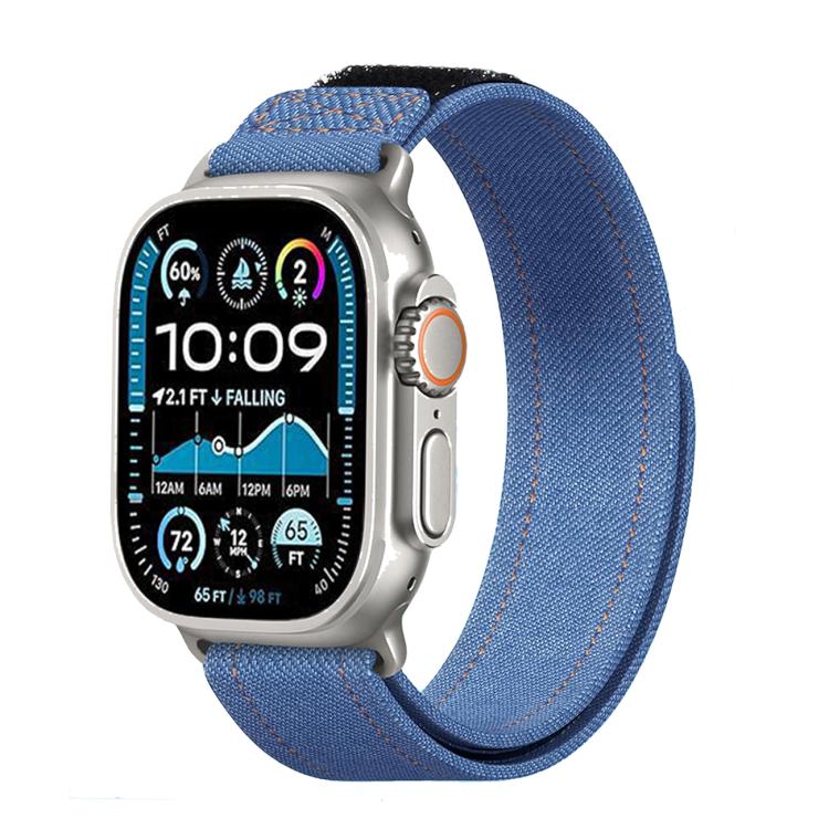 For Apple Watch 42mm / 41mm / 40mm / 38mm Kalebol Cool Denim Nylon Hook and Loop Fastener Watch Band(Dark Blue) - free shipping - PMC TechLife - Order now!