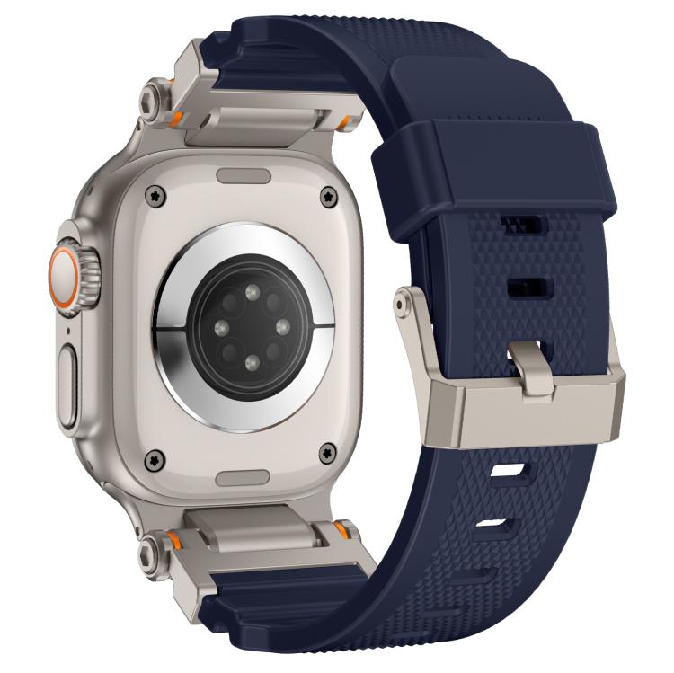 For Apple Watch 46mm / 49mm / 45mm / 44mm Kalebol Outdoor Explorer Metal Connector TPU Watch Band(Titanium Blue) - free shipping - PMC TechLife - Order now!