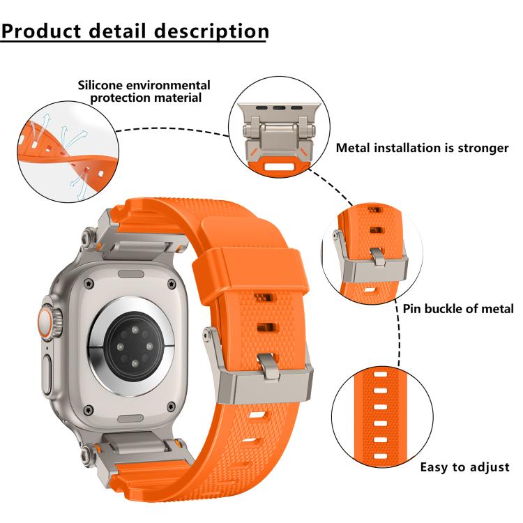 For Apple Watch 46mm / 49mm / 45mm / 44mm Kalebol Outdoor Explorer Metal Connector TPU Watch Band(Black Blue) - free shipping - PMC TechLife - Order now!