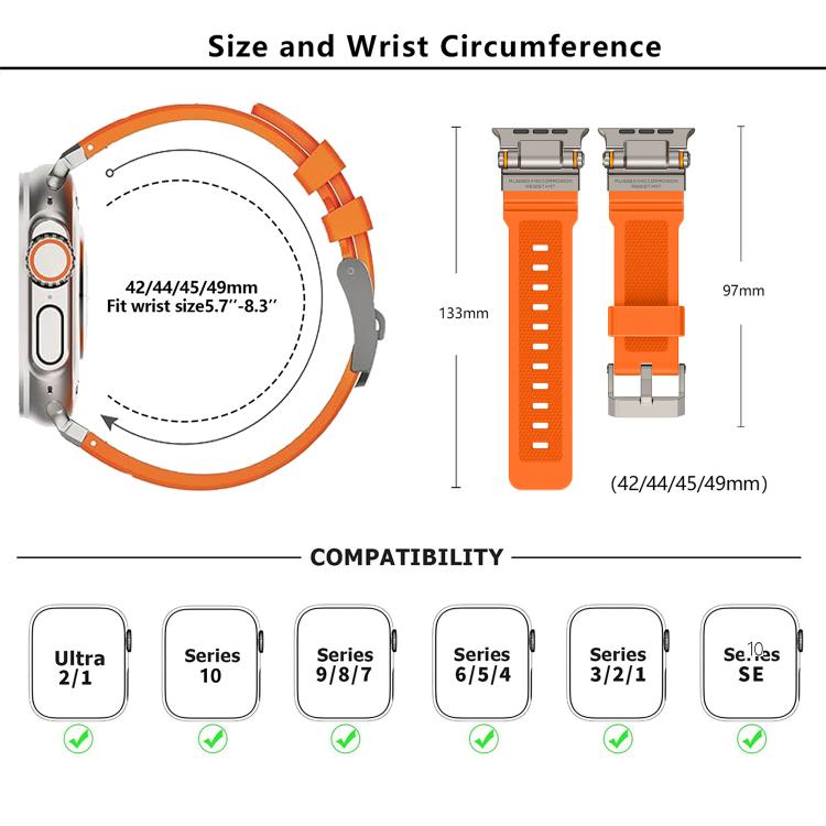 For Apple Watch 46mm / 49mm / 45mm / 44mm Kalebol Outdoor Explorer Metal Connector TPU Watch Band(Titanium Black) - free shipping - PMC TechLife - Order now!