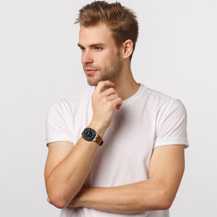 For Samsung Galaxy Watch Ultra 47mm Crazy Horse Leather Watch Band(Red Brown+Titanium Buckle) - Watch Bands by PMC TechLife | Online Shopping South Africa | PMC TechLife | Buy Now Pay Later Mobicred