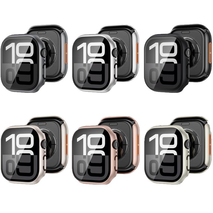 For Apple Watch Series 10 42mm Tempered Film Integrated PC Watch Protective Case(Original Machine Black) - Watch Cases by PMC TechLife | Online Shopping South Africa | PMC TechLife | Buy Now Pay Later Mobicred