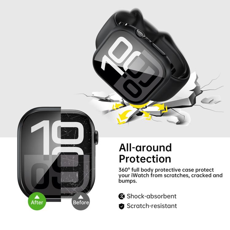 For Apple Watch Series 41mm Tempered Film Integrated PC Watch Protective Case(Original Machine Black) - Watch Cases by PMC TechLife | Online Shopping South Africa | PMC TechLife | Buy Now Pay Later Mobicred