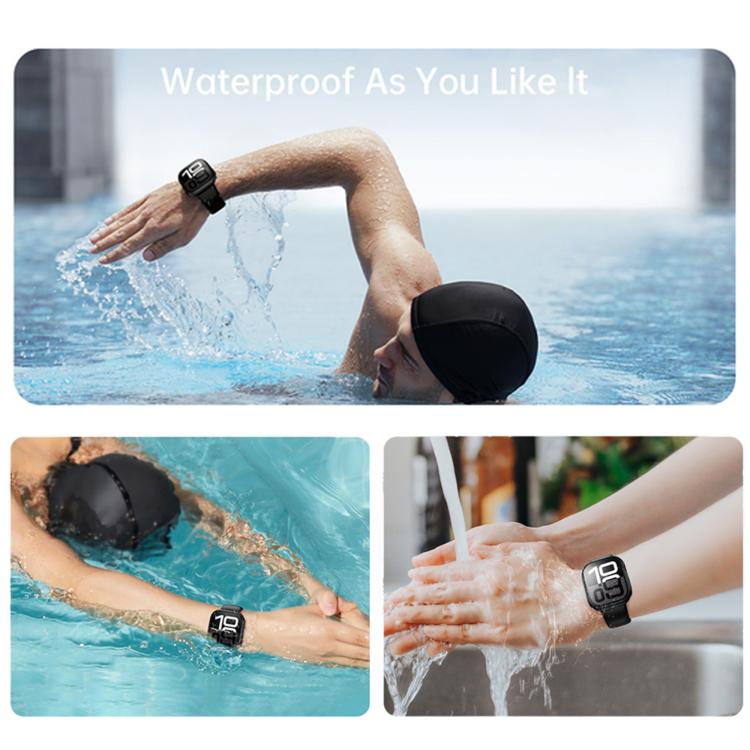 For Apple Watch Series 41mm Tempered Film Integrated PC Watch Protective Case(Original Machine Black) - Watch Cases by PMC TechLife | Online Shopping South Africa | PMC TechLife | Buy Now Pay Later Mobicred