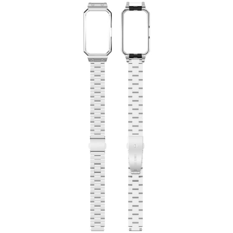 For Huawei Band 10 / 10 NFC / 9 / 9 NFC Watch Frame Integrated Three Beads Stainless Steel Watch Band(Silver) - free shipping - PMC TechLife - Order now!