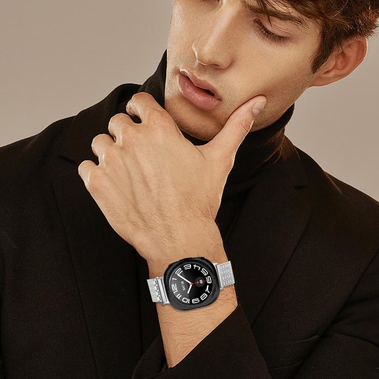 For Samsung Galaxy Watch Ultra 47mm Nine-beads Magnetic Buckle Stainless Steel Watch Band(Silver) - free shipping - PMC TechLife - Order now!