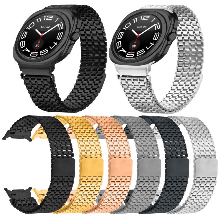 For Samsung Galaxy Watch Ultra 47mm Nine-beads Magnetic Buckle Stainless Steel Watch Band(Gold) - free shipping - PMC TechLife - Order now!