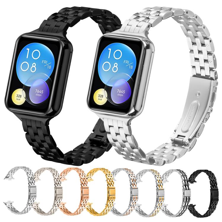 For Xiaomi Mi Band 8 Pro Five Beads Slingshot Buckle Steel Watch Band(Rose Gold) - free shipping - PMC TechLife - Order now!