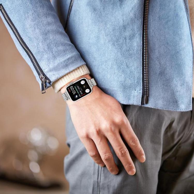 For Apple Watch 42mm / 41mm / 40mm / 38mm Small Waist Slingshot Buckle Steel Watch Band(Silver) - free shipping - PMC TechLife - Order now!