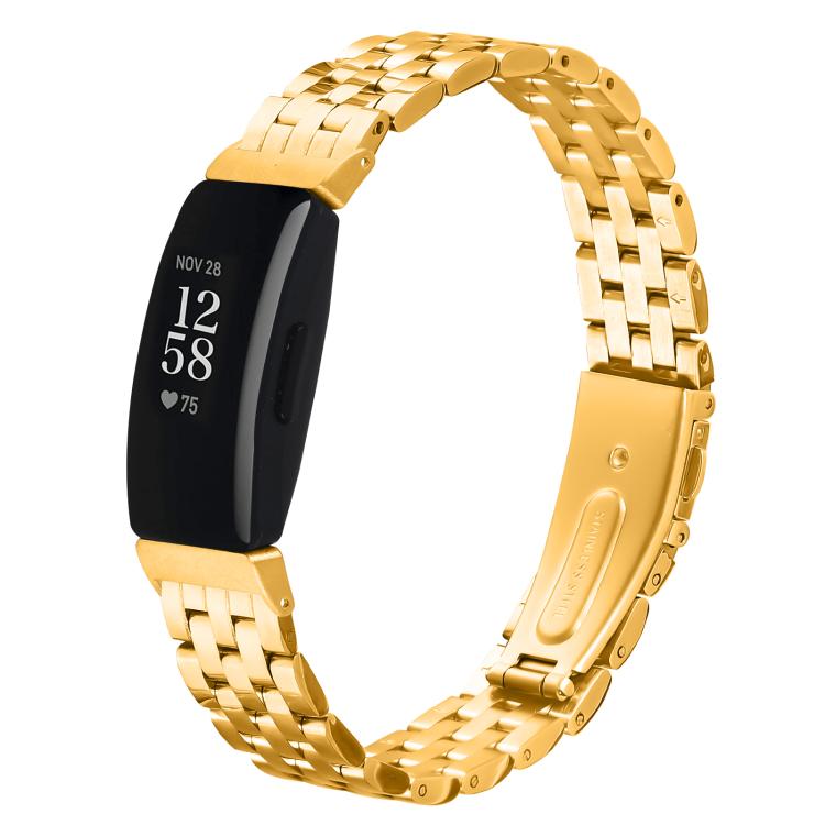 For Fitbit Inspire 1 / Inspire 2 Five Beads Slingshot Buckle Steel Watch Band(Gold) - free shipping - PMC TechLife - Order now!