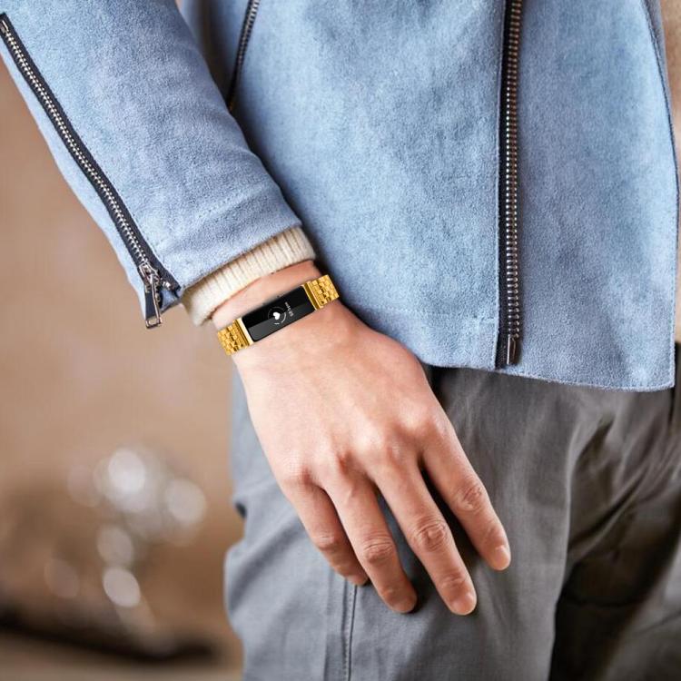 For Fitbit Inspire 1 / Inspire 2 Five Beads Slingshot Buckle Steel Watch Band(Gold) - free shipping - PMC TechLife - Order now!