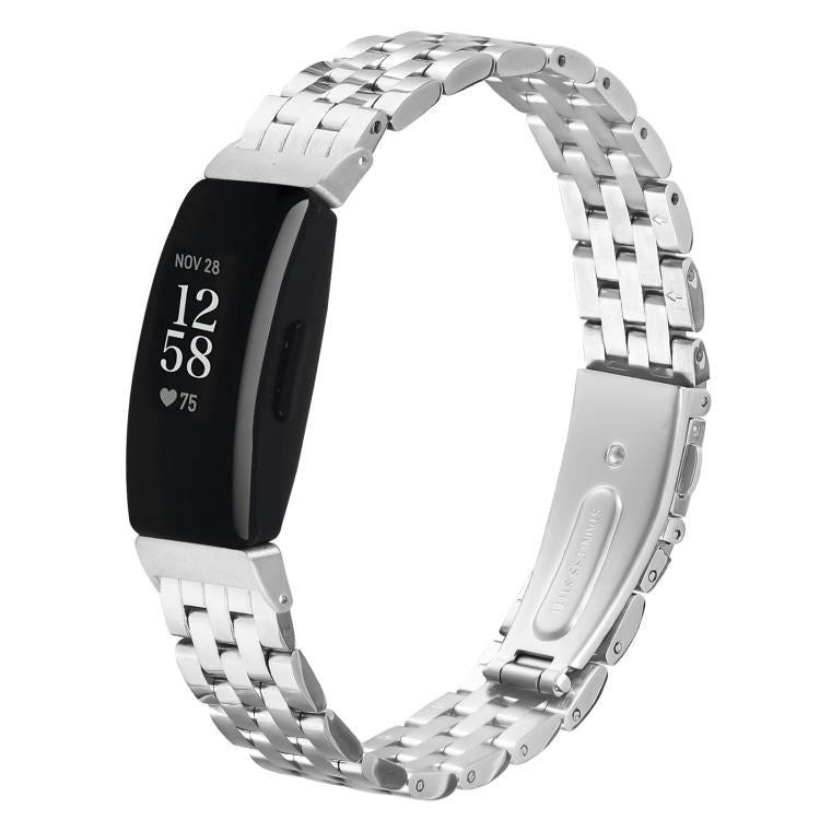 For Fitbit Inspire 1 / Inspire 2 Five Beads Slingshot Buckle Steel Watch Band(Silver) - free shipping - PMC TechLife - Order now!