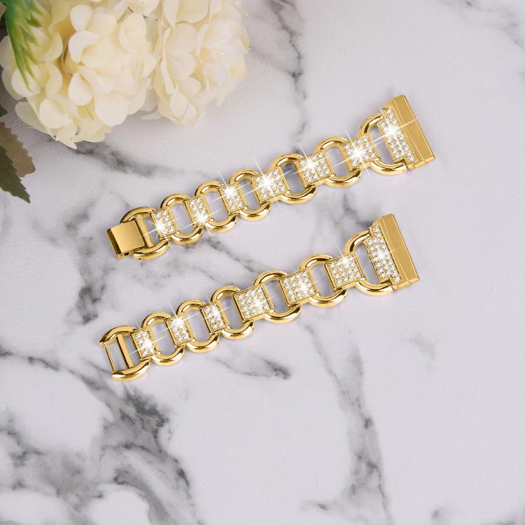 For Fitbit Versa 3 Oval Diamond Stainless Steel Watch Band(Gold) - free shipping - PMC TechLife - Order now!