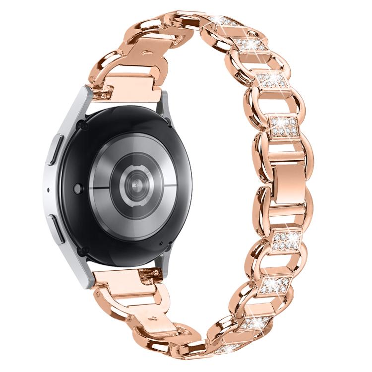 20mm Oval Diamond Stainless Steel Watch Band(Rose Gold) - free shipping - PMC TechLife - Order now!