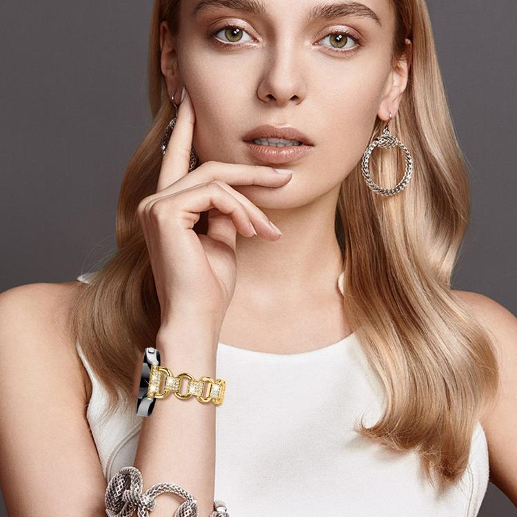 20mm Oval Diamond Stainless Steel Watch Band(Rose Gold) - free shipping - PMC TechLife - Order now!