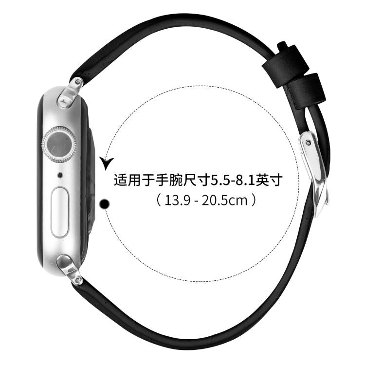 For Apple Watch 46mm / 49mm / 45mm / 44mm Small Waist PU Leather Watch Band(Black) - Watch Bands by PMC TechLife | Online Shopping South Africa | PMC TechLife | Buy Now Pay Later Mobicred