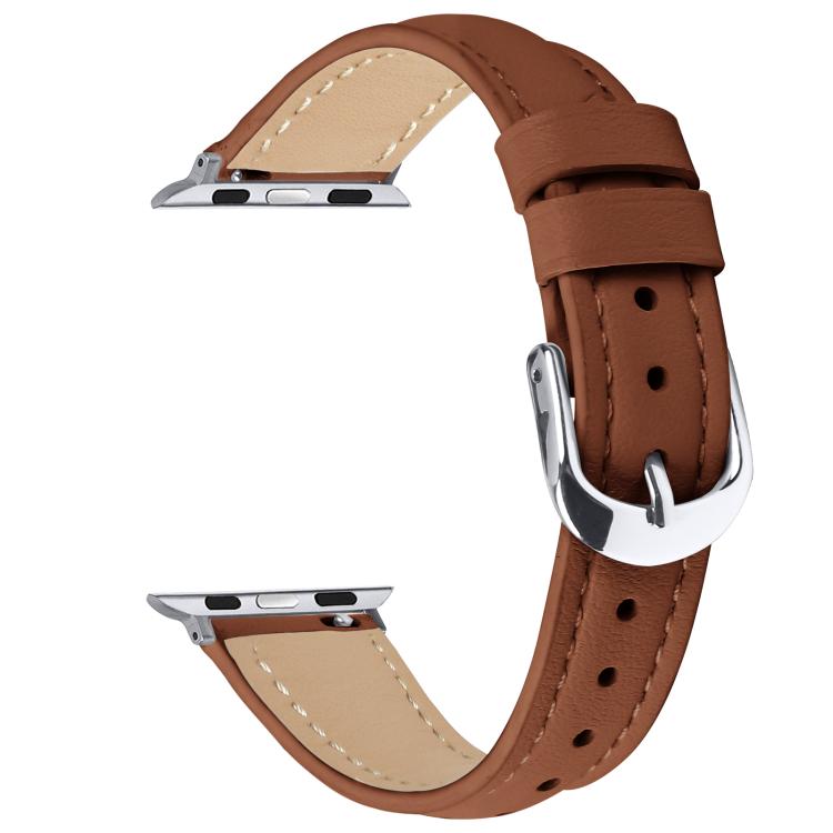 For Apple Watch 46mm / 49mm / 45mm / 44mm Small Waist PU Leather Watch Band(Brown) - Watch Bands by PMC TechLife | Online Shopping South Africa | PMC TechLife | Buy Now Pay Later Mobicred