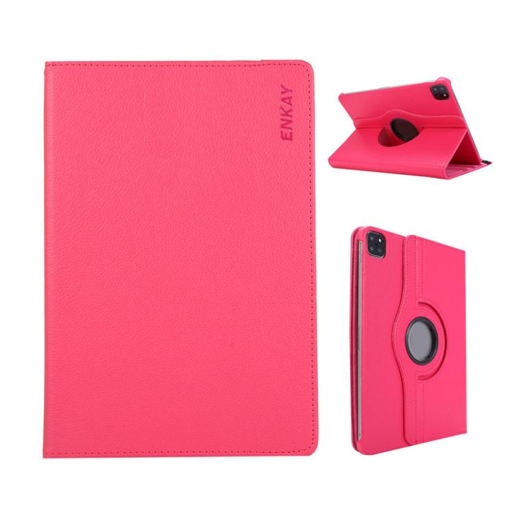 For iPad Air 11 2025 / 2024 / Air 10.9 2022 ENKAY 360 Degree Rotation Litchi Leather Smart Tablet Case(Rose Red) - free shipping - PMc TechLife - Order now!