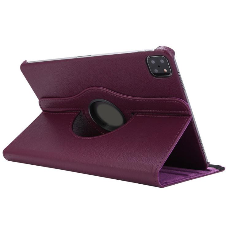 For iPad Pro 12.9 / Air 13 2025 / 2024 ENKAY 360 Degree Rotation Litchi Leather Smart Tablet Case(Dark Purple) - free shipping - PMc TechLife - Order now!
