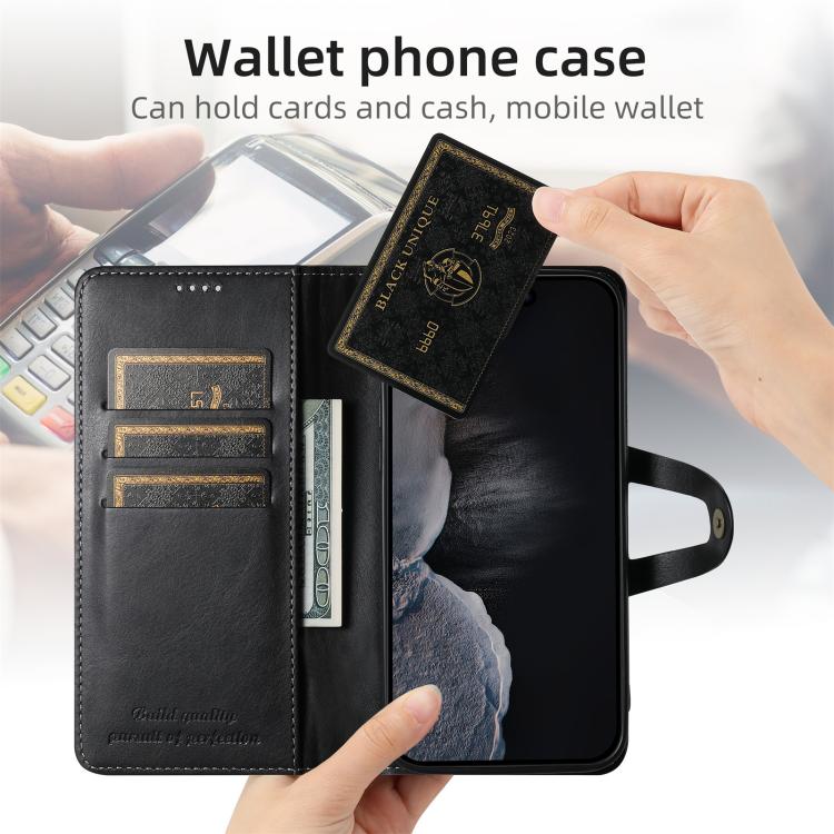 For iPhone 16e Suteni Q-03 Oil Wax Magnetic Clasp Leather Phone Case(Black) - free shipping - PMc TechLife - Order now!