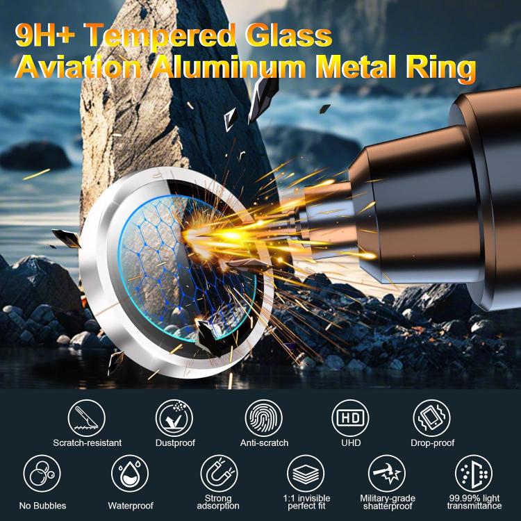 For iPhone 17 Pro Max Kalebol No Flicker Ultra-Thin Individual Camera Lens Tempered Glass Film(Black) - iPhone 17 Pro Max Tempered Glass by Kalebol | Online Shopping South Africa | PMC TechLife | Buy Now Pay Later Mobicred