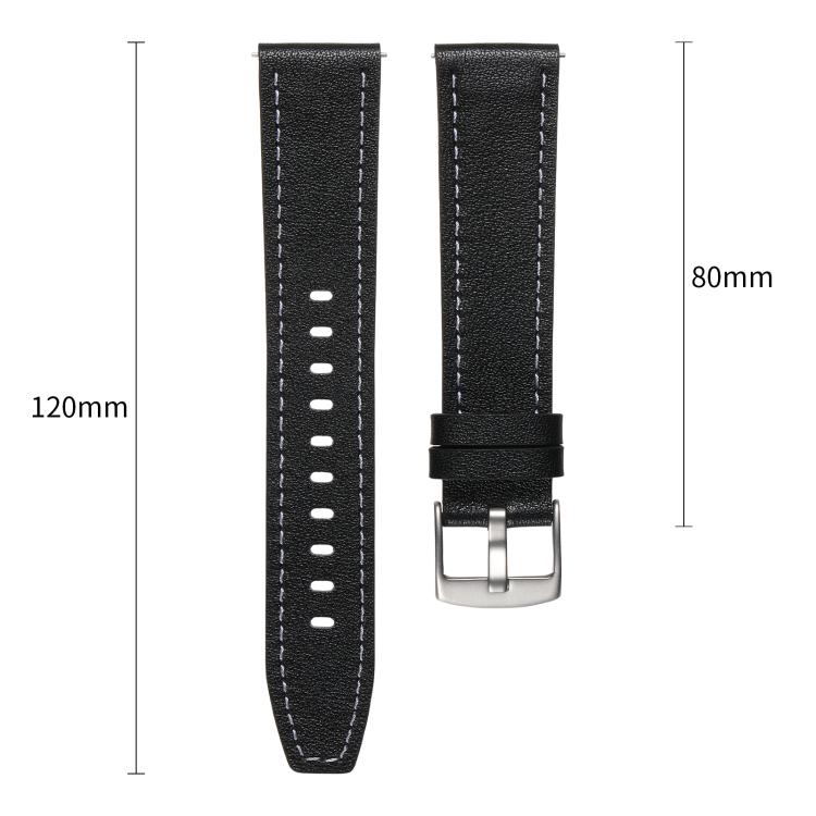 22mm Push Button Silver Steel Buckle Genuine Leather Watch Band(Yellow Brown) - free shipping - PMC TechLife - Order now!