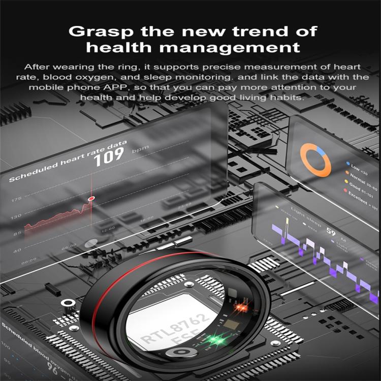 R04 SIZE 9 Smart Ring, Support Heart Rate / Blood Oxygen / Sleep Monitoring / Take Photos(Black) - free shipping - PMc TechLife - Order now!