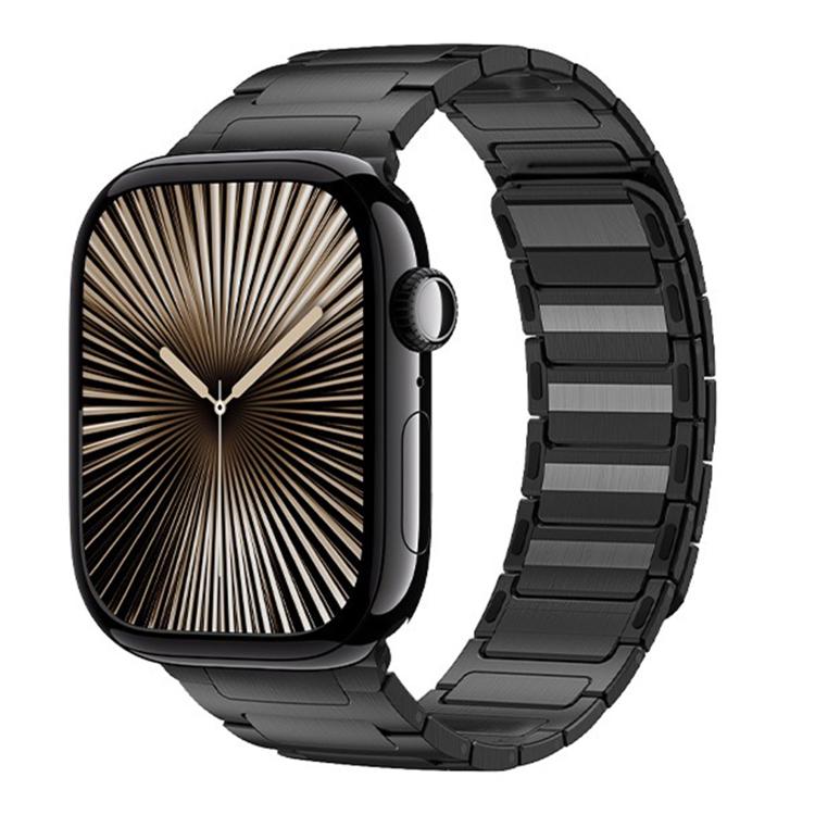 For Apple Watch 46mm / 49mm / 45mm / 44mm I-Beam Magnetic Stainless Steel Strap(Black) - free shipping - PMC TechLife - Order now!