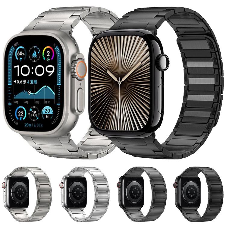 For Apple Watch 46mm / 49mm / 45mm / 44mm I-Beam Magnetic Stainless Steel Strap(Titanium Gray) - free shipping - PMC TechLife - Order now!