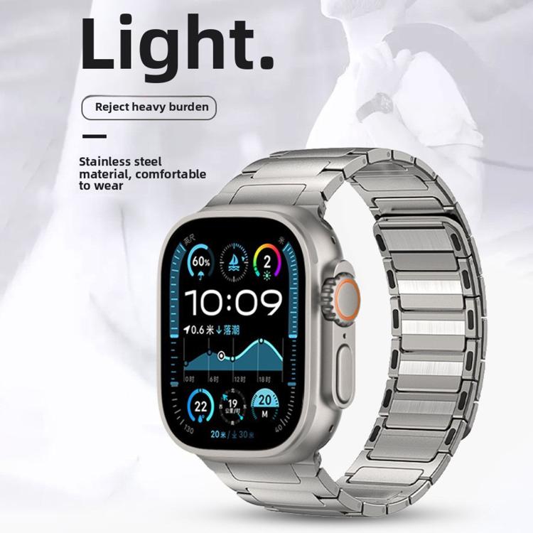 For Apple Watch 46mm / 49mm / 45mm / 44mm I-Beam Magnetic Stainless Steel Strap(Silver) - free shipping - PMC TechLife - Order now!