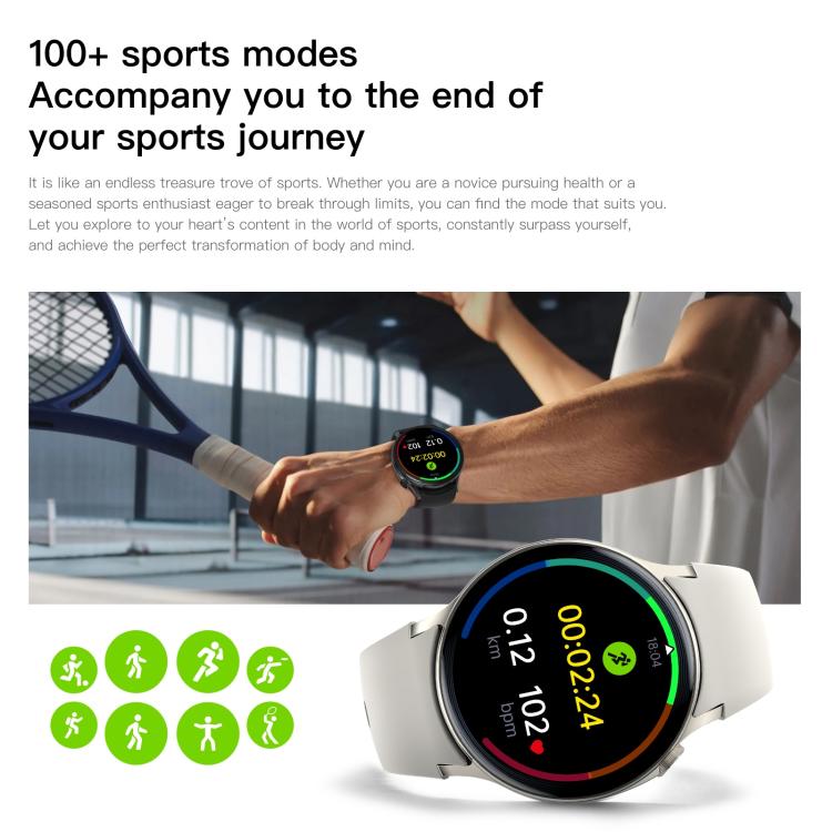 Sense 6 1.43 AMOLED Screen IP68 Waterproof Bluetooth Call Smartwatch Supports Health Monitoring(Black) - free shipping - PMC TechLife - Order now!