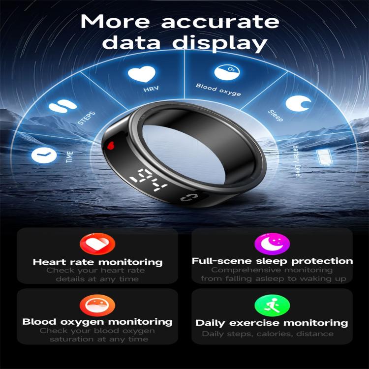 SY01 SIZE 10 Smart Ring, Support Heart Rate / Blood Oxygen / Sleep Monitoring / Multiple Sport Modes(Black) - free shipping - PMC TechLife - Order now!