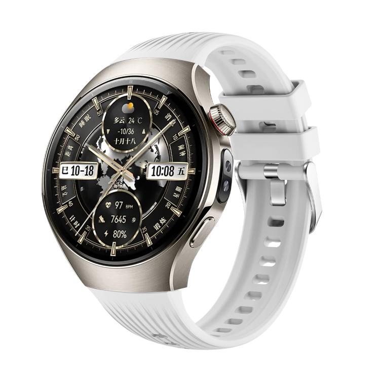 For Huawei Watch 5 46mm Vertical Silicone Watch Band(White) - free shipping - PMC TechLife - Order now!