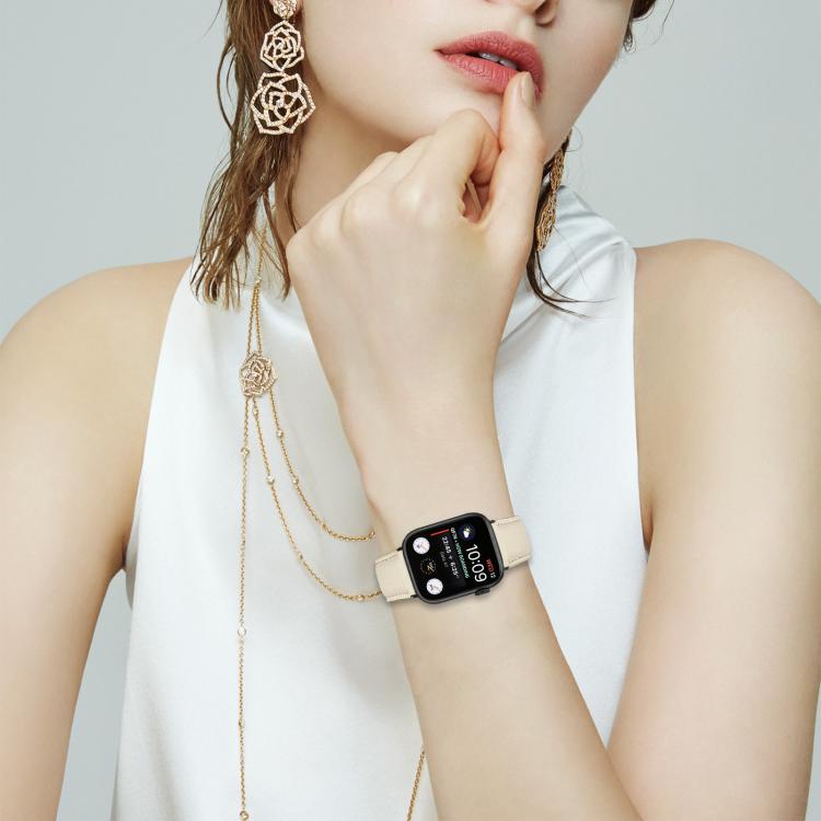 For Apple Watch 42mm / 41mm / 40mm / 38mm Lychee Texture Black Turtle Back Buckle Leather Watch Band(Black) - Watch Bands by PMC TechLife | Online Shopping South Africa | PMC TechLife | Buy Now Pay Later Mobicred