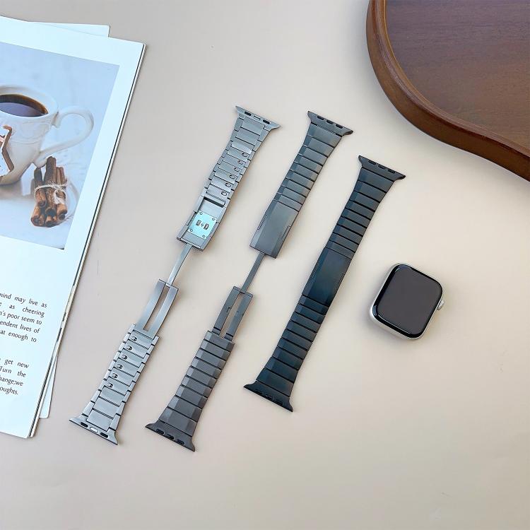 For Apple Watch 46mm / 49mm / 45mm / 44mm Curved Side Detachable Stainless Steel Watch Band(Black) - free shipping - PMC TechLife - Order now!