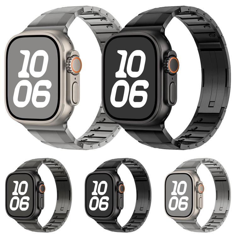 For Apple Watch 42mm / 41mm / 40mm / 38mm Curved Side Detachable Stainless Steel Watch Band(Titanium) - free shipping - PMC TechLife - Order now!