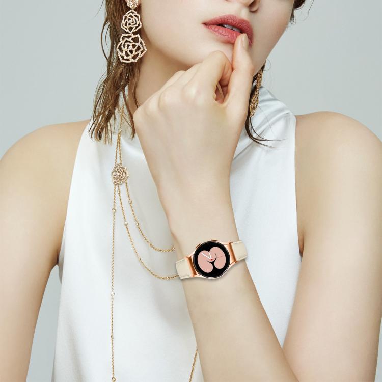 For Samsung Galaxy Watch 7 40 / 44mm Lychee Texture Rose Gold Turtle Back Buckle Leather Watch Band(Green) - free shipping - PMC TechLife - Order now!
