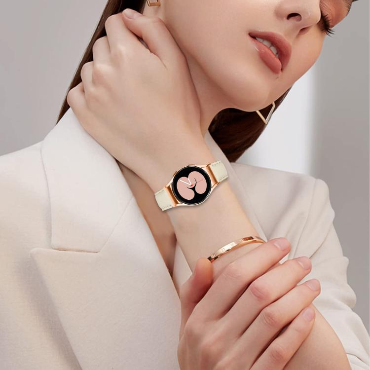 For Samsung Galaxy Watch 7 40 / 44mm Quick Release Lychee Texture Rose Gold Turtle Back Buckle Leather Watch Band(Coffee Color) - free shipping - PMC TechLife - Order now!