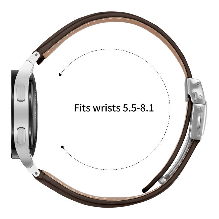 For Samsung Galaxy Watch 7 40 / 44mm Quick Release Lychee Texture Silver Turtle Back Buckle Leather Watch Band(Coffee Color) - free shipping - PMC TechLife - Order now!