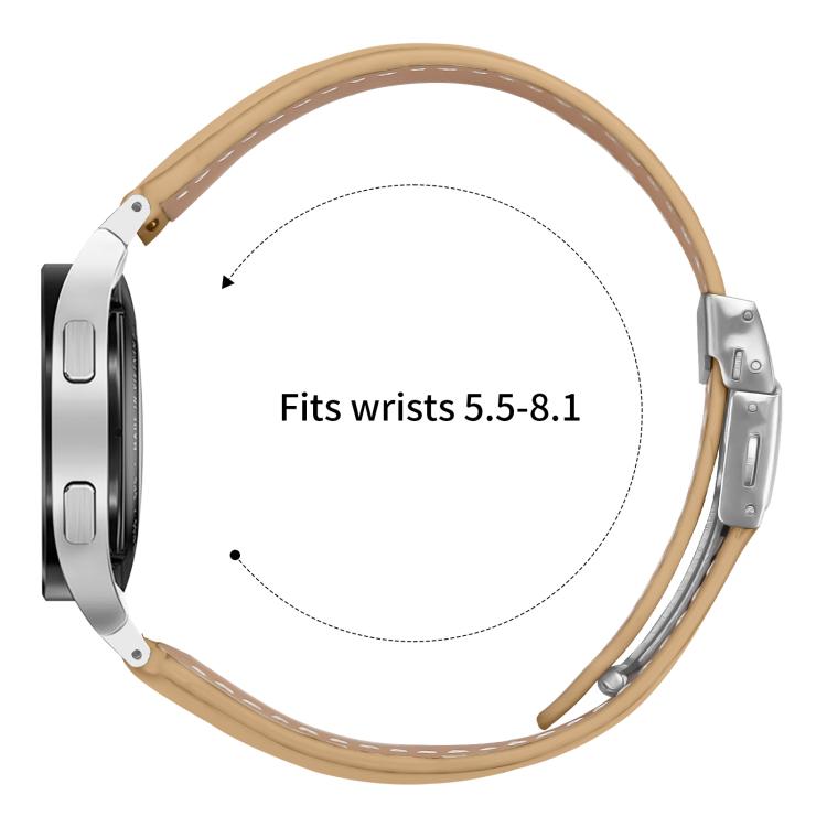 For Samsung Galaxy Watch 7 40 / 44mm Quick Release Lychee Texture Silver Turtle Back Buckle Leather Watch Band(Camel) - free shipping - PMC TechLife - Order now!