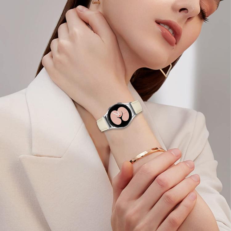 For Samsung Galaxy Watch 7 40 / 44mm Quick Release Lychee Texture Silver Turtle Back Buckle Leather Watch Band(Coffee Color) - free shipping - PMC TechLife - Order now!