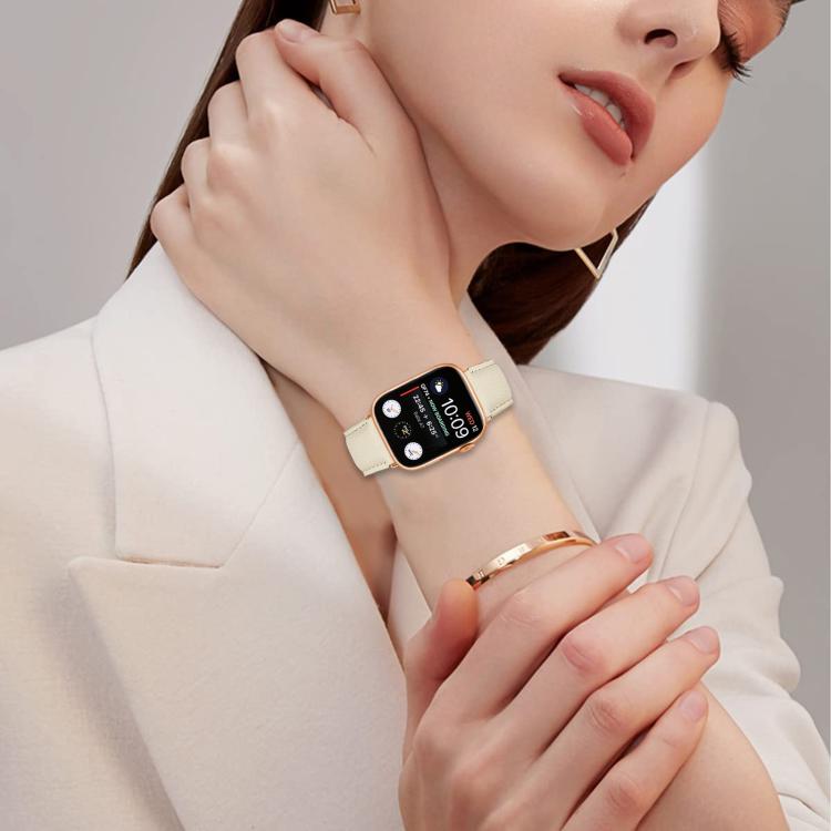 For Apple Watch 46mm / 49mm / 45mm / 44mm Lychee Texture Rose Gold Turtle Back Buckle Leather Watch Band(Green) - free shipping - PMC TechLife - Order now!