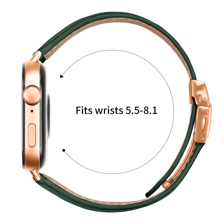 For Huawei Watch Fit 4 / Fit 4 Pro / Fit 3 Lychee Texture Rose Gold Turtle Back Buckle Leather Watch Band(Green) - free shipping - PMC TechLife - Order now!